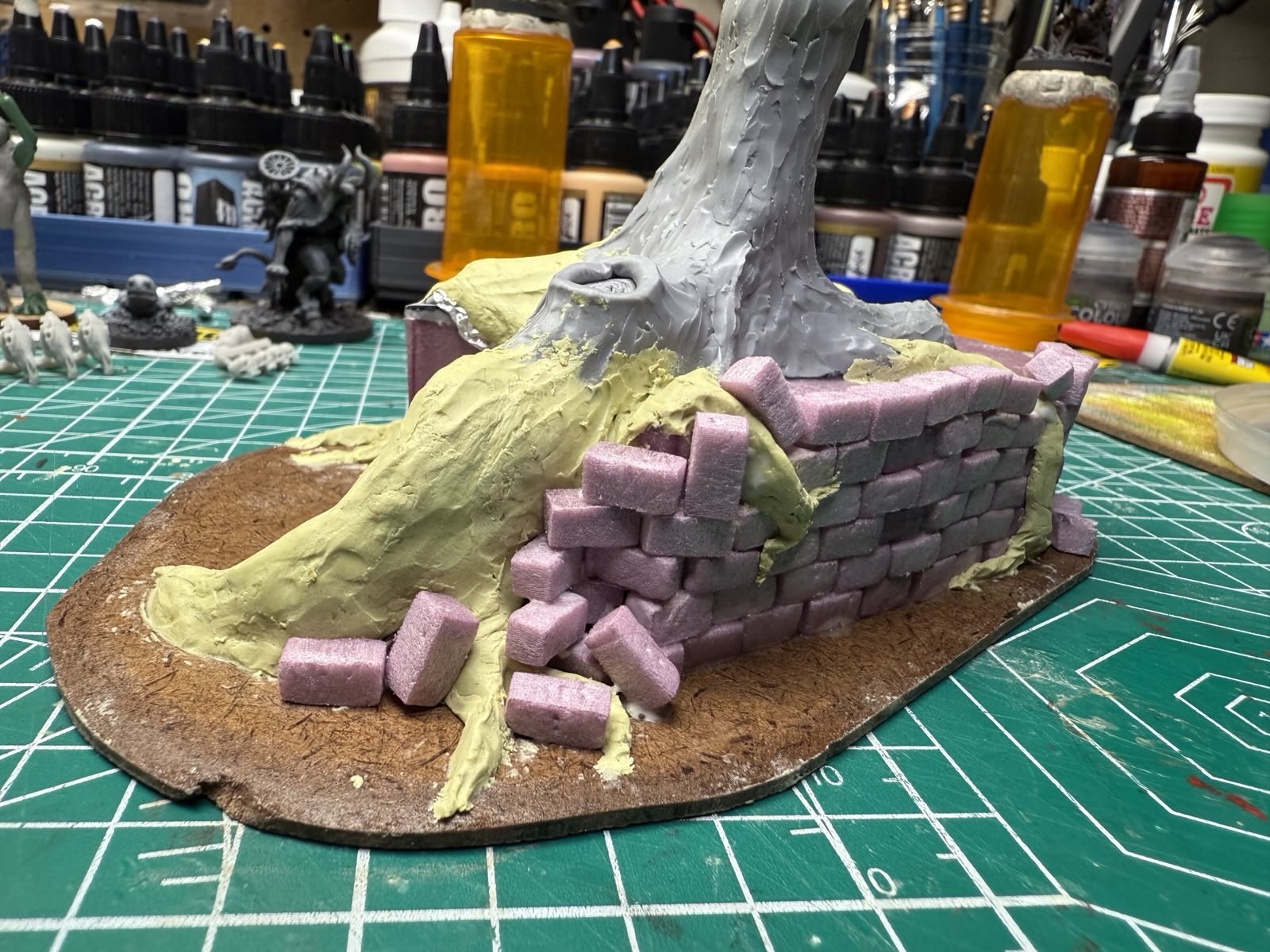 Displaced and crumbling bricks